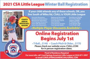 2021 CSA Little League Winter Ball Registration