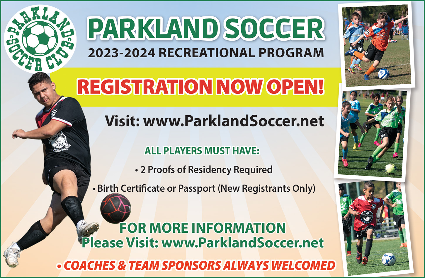 Parkland Soccer 2023-24 ad