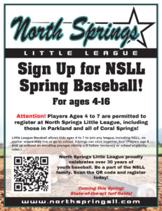 North Springs Little League Nov ad