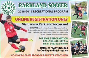 Parkland Soccer July 2018 ad