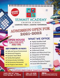 2021-2022 Admission for Summit Academy