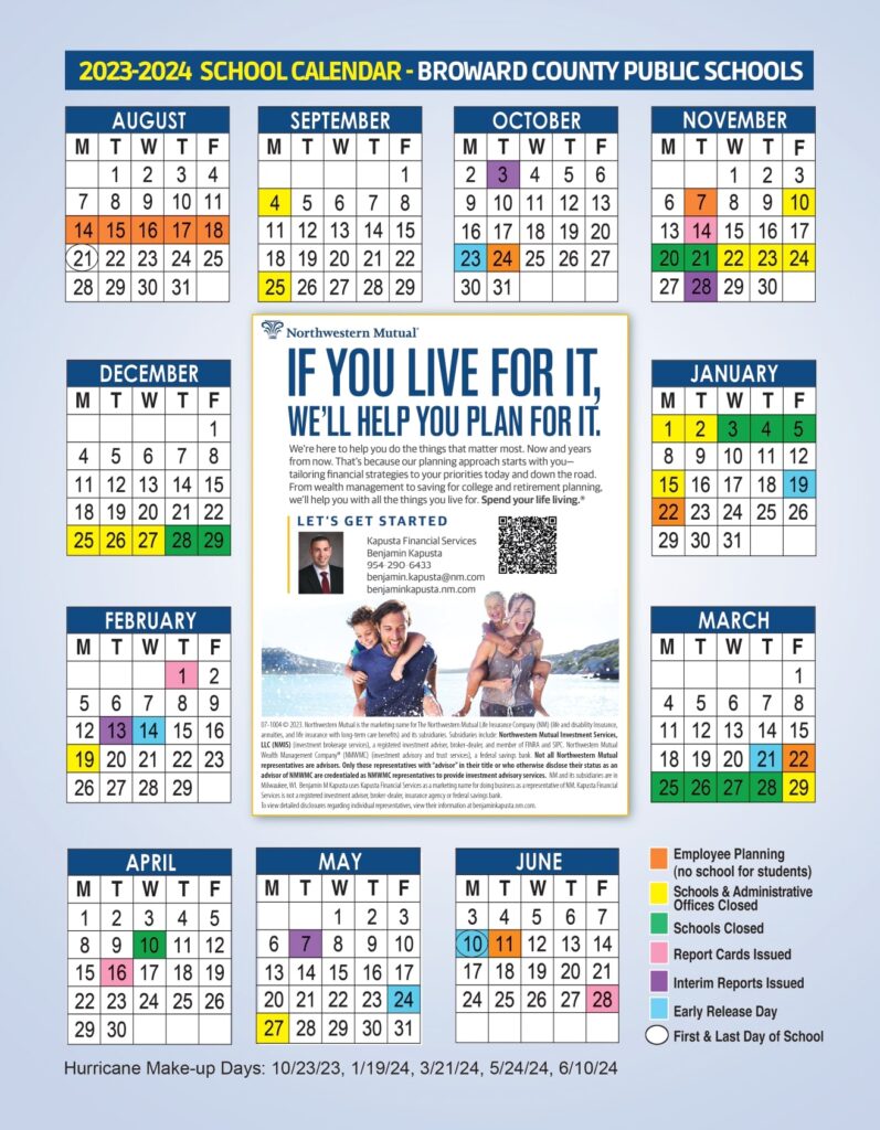 Browad school calendar Northwestern Mutual